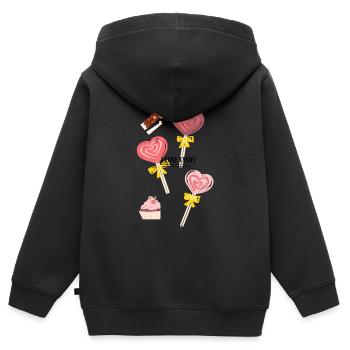 I love Candy - Kinder Premium Organic Zip Hoodie - Schwarz - Hinten - AI Model Kid Male (0cm)