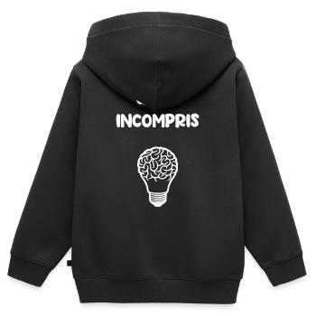 Missverstandenes Genie - Kinder Premium Organic Zip Hoodie - Schwarz - Hinten - AI Model Kid Male (0cm)