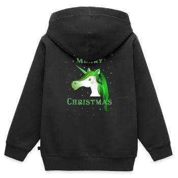Merry Christmas - Kinder Premium Organic Zip Hoodie - Schwarz - Hinten - AI Model Kid Male (0cm)