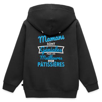 Mamans géniales les meilleures sont Pâtissières - Sweat Premium à capuche zippé enfant bio - noir - Dos - AI Model Kid Male (0cm)