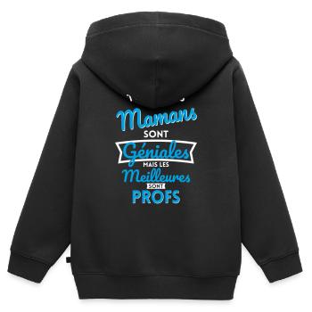 Mamans sont géniales les meilleures sont Profs - Sweat Premium à capuche zippé enfant bio - noir - Dos - AI Model Kid Male (0cm)