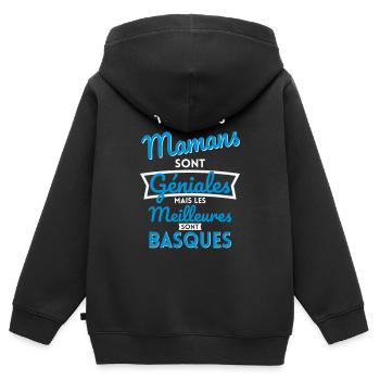 Mamans géniales les meilleures sont Basques - Sweat Premium à capuche zippé enfant bio - noir - Dos - AI Model Kid Male (0cm)