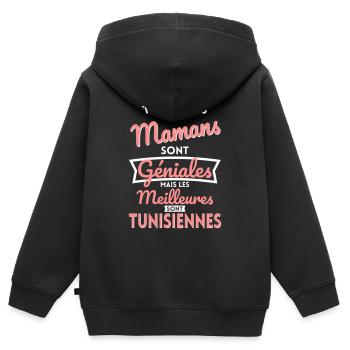 Mamans géniales les meilleures sont Tunisiennes - Sweat Premium à capuche zippé enfant bio - noir - Dos - AI Model Kid Male (0cm)