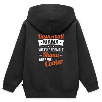 Ich habe eine Basketball Mama wie normale Mama - Kinder Premium Organic Zip Hoodie - Schwarz - Hinten - AI Model Kid Male (0cm)