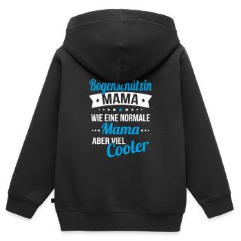 Ich habe eine Bogenschützin Mama wie normale Mama - Kinder Premium Organic Zip Hoodie - Schwarz - Hinten - AI Model Kid Male (0cm)