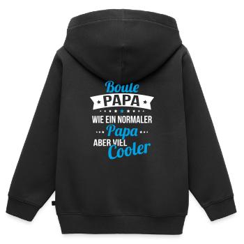 I have a boules dad like a normal dad - Kids Premium Organic Zip-up Hoodie - black - Back - AI Model Kid Male (0cm)