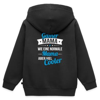 J’ai une maman gameuse comme une maman normale - Sweat Premium à capuche zippé enfant bio - noir - Dos - AI Model Kid Male (0cm)