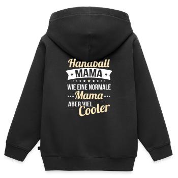 Ich habe eine Handball Mama wie eine normale Mama - Kinder Premium Organic Zip Hoodie - Schwarz - Hinten - AI Model Kid Male (0cm)