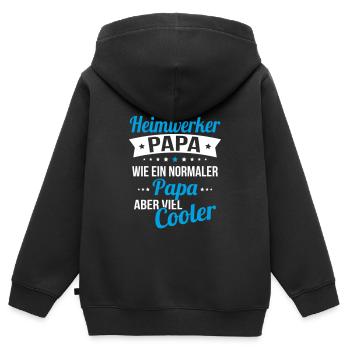 J’ai un papa bricoleur comme un papa normal - Sweat Premium à capuche zippé enfant bio - noir - Dos - AI Model Kid Male (0cm)