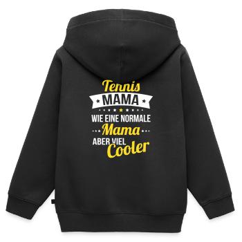 Ich habe eine Tennis Mama wie eine normale Mama - Kinder Premium Organic Zip Hoodie - Schwarz - Hinten - AI Model Kid Male (0cm)