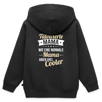 Ich habe eine Tätowierte Mama wie normale Mama - Kinder Premium Organic Zip Hoodie - Schwarz - Hinten - AI Model Kid Male (0cm)