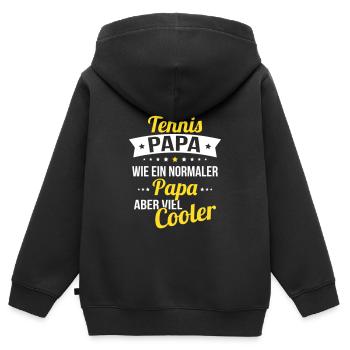 J’ai un papa de tennis comme un papa normal - Sweat Premium à capuche zippé enfant bio - noir - Dos - AI Model Kid Male (0cm)