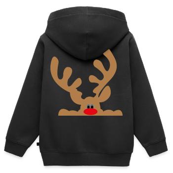 élan - Sweat Premium à capuche zippé enfant bio - noir - Dos - AI Model Kid Male (0cm)