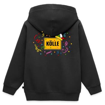 Kölle Karneval Ortsschild Fasching Narrenkappe - Kinder Premium Organic Zip Hoodie - Schwarz - Hinten - AI Model Kid Male (0cm)