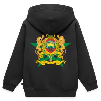 Maroc - Sweat Premium à capuche zippé enfant bio - noir - Dos - AI Model Kid Male (0cm)