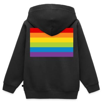 Poster rainbow flag flag LGBT colorful rainbow - Kids Premium Organic Zip-up Hoodie - black - Back - AI Model Kid Male (0cm)