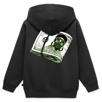Gasmaske-Dollar - Kinder Premium Organic Zip Hoodie - Schwarz - Hinten - AI Model Kid Male (0cm)