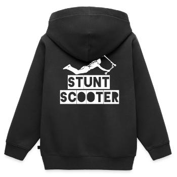 Stunt scooter street style kickboard stunt scooter - Sweat Premium à capuche zippé enfant bio - noir - Dos - AI Model Kid Male (0cm)