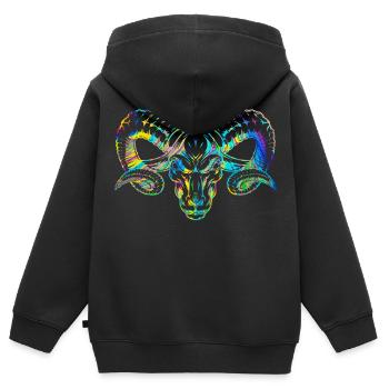 Widder Sternzeichen Horoskop - Kinder Premium Organic Zip Hoodie - Schwarz - Hinten - AI Model Kid Male (0cm)