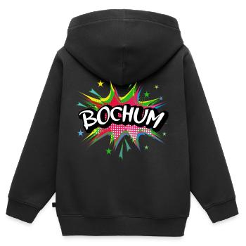 Bochum Germany City Pop Art Comic Art - Kids Premium Organic Zip-up Hoodie - black - Back - AI Model Kid Male (0cm)