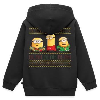 Minions Ugly X-mas Blah - Kinder Premium Organic Zip Hoodie - Schwarz - Hinten - AI Model Kid Male (0cm)