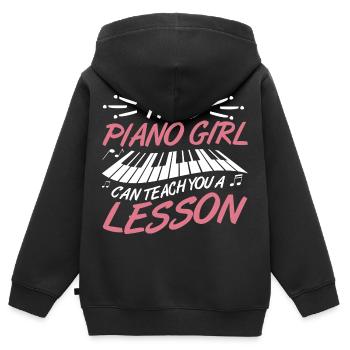 Pianist Mädchen - Kinder Premium Organic Zip Hoodie - Schwarz - Hinten - AI Model Kid Male (0cm)