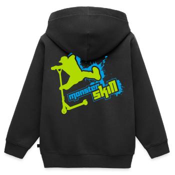 Scooter Stunt Skills - Kinder Premium Organic Zip Hoodie - Schwarz - Hinten - AI Model Kid Male (0cm)