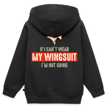 Wingsuit fliegen Base Jumping Fallschirmspringen Wingsuiting - Kinder Premium Organic Zip Hoodie - Schwarz - Hinten - AI Model Kid Male (0cm)