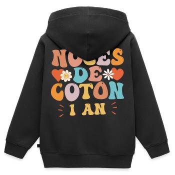 Noces de Coton - Sweat Premium à capuche zippé enfant bio - noir - Dos - AI Model Kid Male (0cm)
