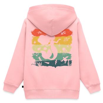 Meerjungfrau - Kinder Premium Organic Zip Hoodie - Rosa - Hinten - AI Model Kid Female (0cm)
