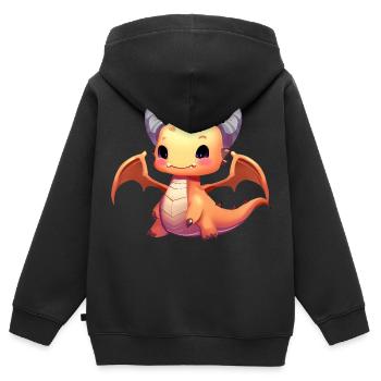 Dragon d’entraînement - Sweat Premium à capuche zippé enfant bio - noir - Dos - AI Model Kid Male (0cm)