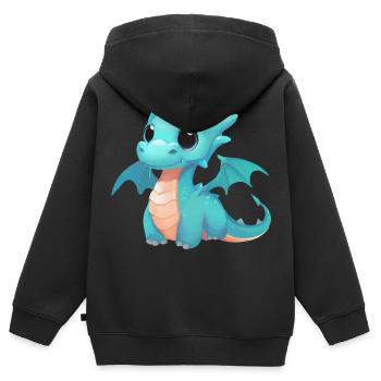 Dragon For Training - Kids Premium Organic Zip-up Hoodie - black - Back - AI Model Kid Male (0cm)