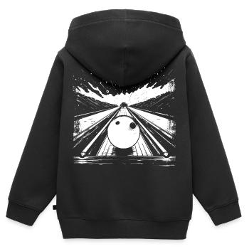 Bowling - Kinder Premium Organic Zip Hoodie - Schwarz - Hinten - AI Model Kid Male (0cm)