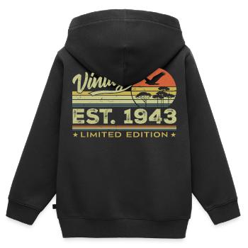 Jahrgang 1943 Genial 1943 Geschenk 1943 Retro - Kinder Premium Organic Zip Hoodie - Schwarz - Hinten - AI Model Kid Male (0cm)