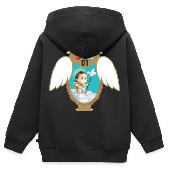 Jesus Classic Baby Schild - Kinder Premium Organic Zip Hoodie - Schwarz - Hinten - AI Model Kid Male (0cm)