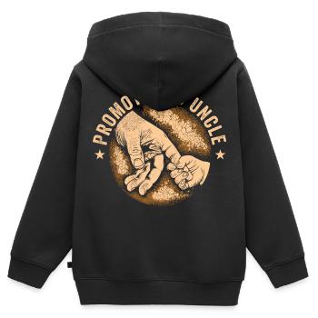 Funny Uncle Men Daddy Dad Boys Promoted To Uncle - Kids Premium Organic Zip-up Hoodie - black - Back - AI Model Kid Male (0cm)