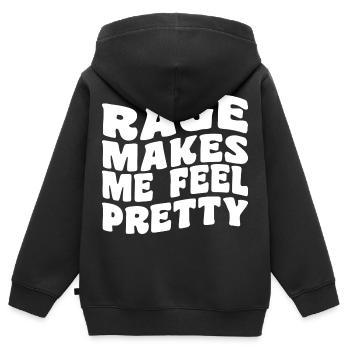 Rage Makes Me Feel Pretty, Humor Saying, Sarcastic - Sweat Premium à capuche zippé enfant bio - noir - Dos - AI Model Kid Male (0cm)