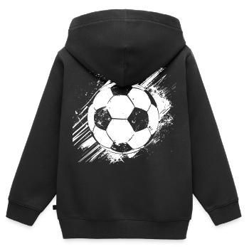 Fußball Skizze - Kinder Premium Organic Zip Hoodie - Schwarz - Hinten - AI Model Kid Male (0cm)