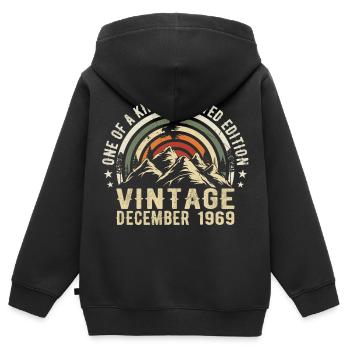 Dezember 1969 - Ausgezeichnet seit Dezember 1969 - Kinder Premium Organic Zip Hoodie - Schwarz - Hinten - AI Model Kid Male (0cm)