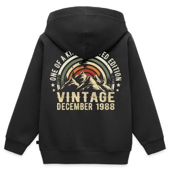 Dezember 1988 - Ausgezeichnet seit Dezember 1988 - Kinder Premium Organic Zip Hoodie - Schwarz - Hinten - AI Model Kid Male (0cm)