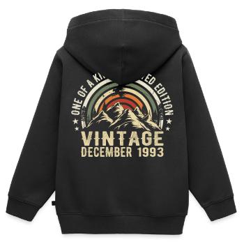 Dezember 1993 - Ausgezeichnet seit Dezember 1993 - Kinder Premium Organic Zip Hoodie - Schwarz - Hinten - AI Model Kid Male (0cm)