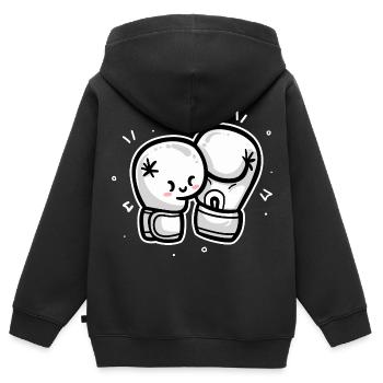 Boxe - Sweat Premium à capuche zippé enfant bio - noir - Dos - AI Model Kid Male (0cm)