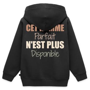 Dieser perfekte Mann ist nicht mehr als Paar verfügbar - Kinder Premium Organic Zip Hoodie - Schwarz - Hinten - AI Model Kid Male (0cm)