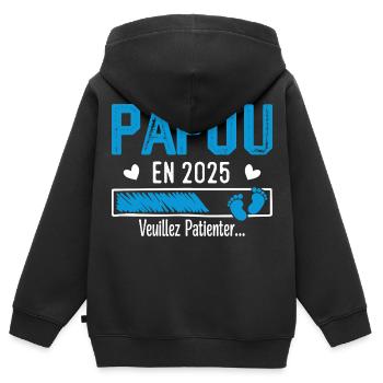 Papua im Jahr 2025 Zukunft Opa Geschenk - Kinder Premium Organic Zip Hoodie - Schwarz - Hinten - AI Model Kid Male (0cm)