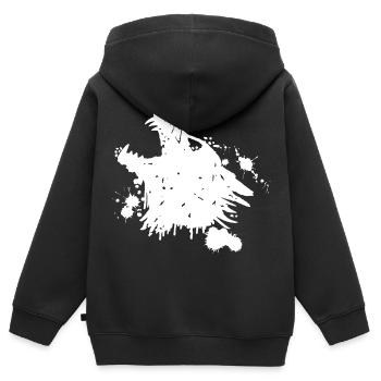 Weißer Wolf heult - Kinder Premium Organic Zip Hoodie - Schwarz - Hinten - AI Model Kid Male (0cm)