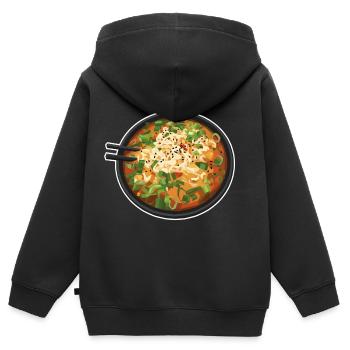 Ramen Designs: Japanische Suppe und Instant-Nudeln - Kinder Premium Organic Zip Hoodie - Schwarz - Hinten - AI Model Kid Male (0cm)