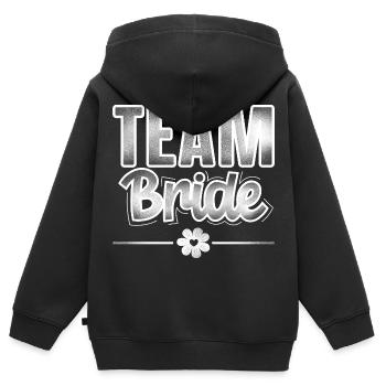 Team Bride - Kids Premium Organic Zip-up Hoodie - black - Back - AI Model Kid Male (0cm)