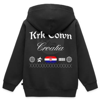 Krk Kroatien Streetwear Reise Souvenir - Kinder Premium Organic Zip Hoodie - Schwarz - Hinten - AI Model Kid Male (0cm)