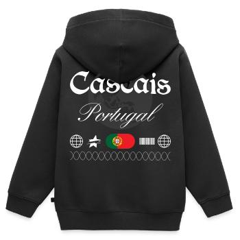 Cascais Portugal Streetwear Reise Souvenir - Kinder Premium Organic Zip Hoodie - Schwarz - Hinten - AI Model Kid Male (0cm)