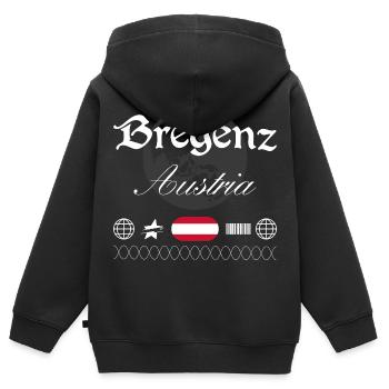 Bregenz Österreich Streetwear Reise Souvenir - Kinder Premium Organic Zip Hoodie - Schwarz - Hinten - AI Model Kid Male (0cm)